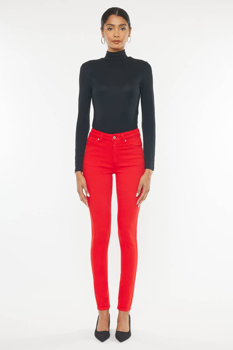 Kancan high rise skinny in red