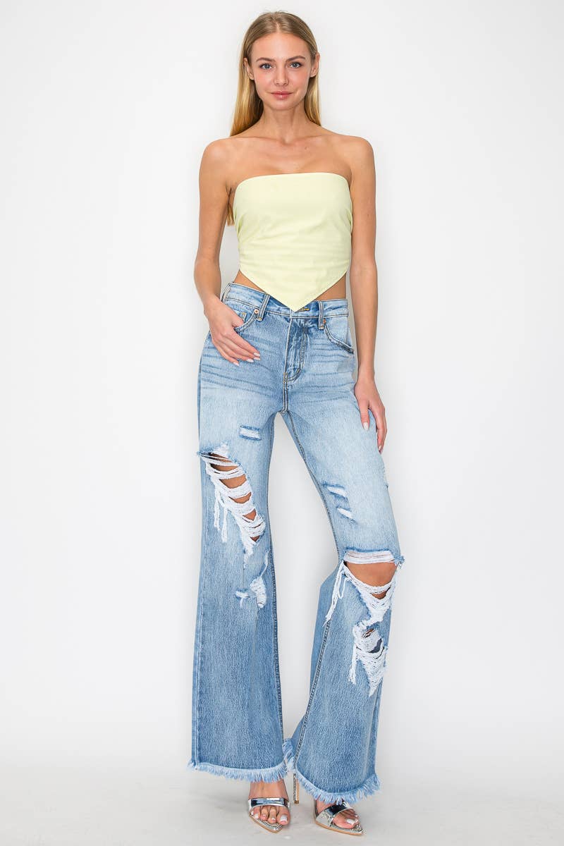 HIGH RISE WIDE LEG JEANS