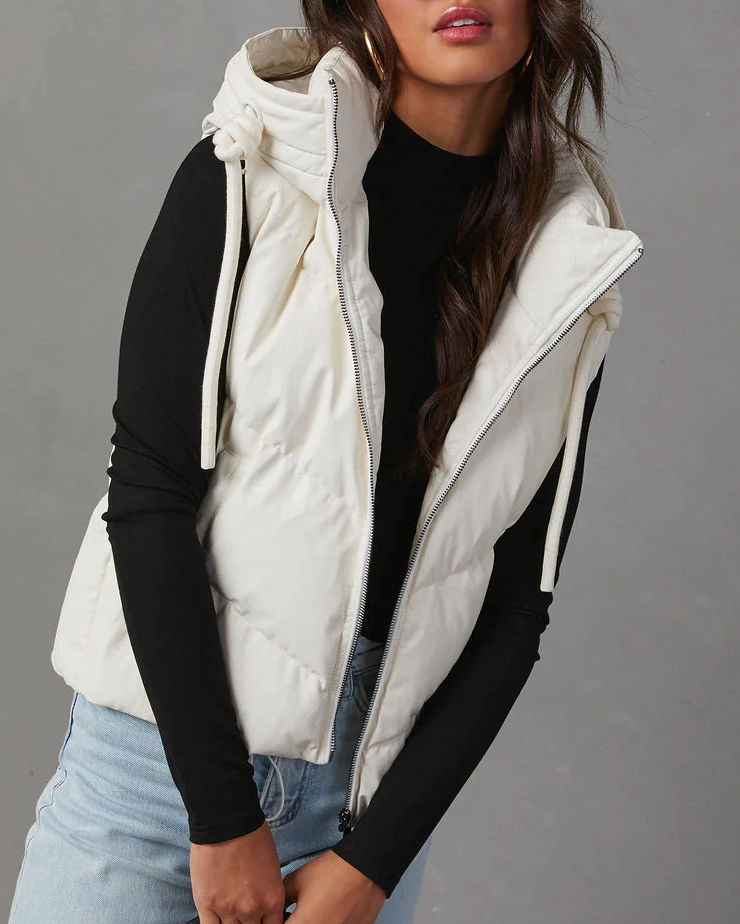 Hooded Puffer Slip Pocket Waistcoat