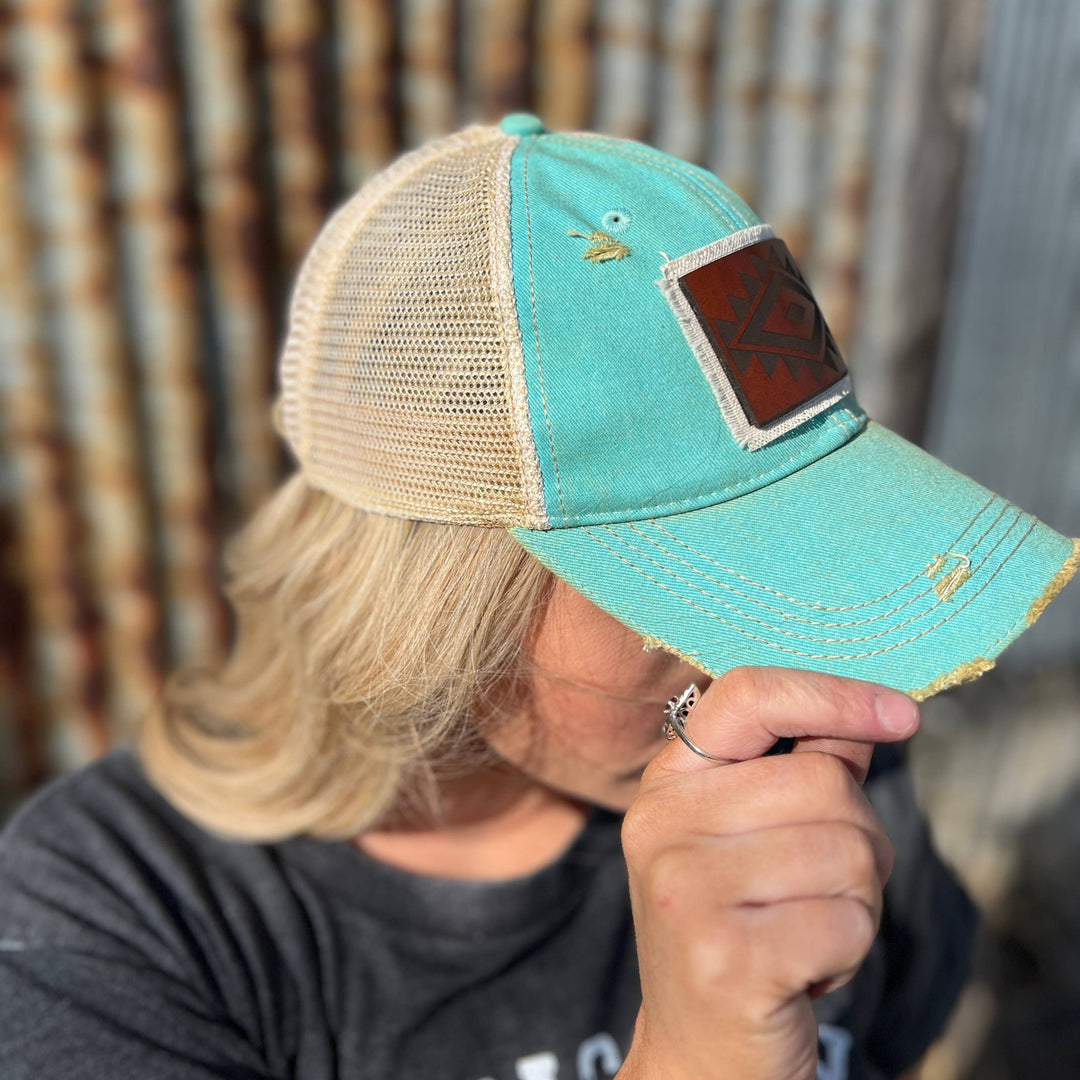 Aztec Vintage Washed Azul Baseball Cap